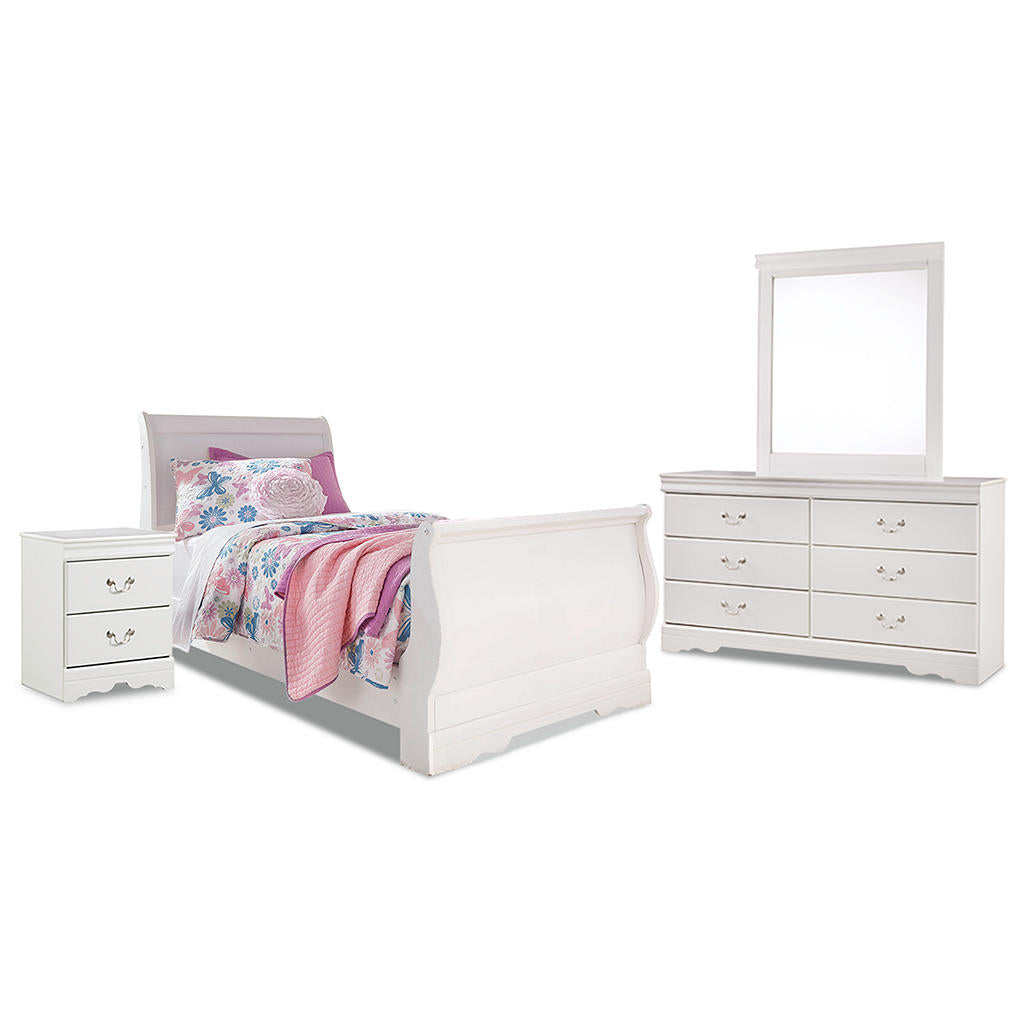 Anarasia Twin 4-Piece — Bed, Dresser, Mirror and Nightstand Signature Design by Ashley® Uncategorized