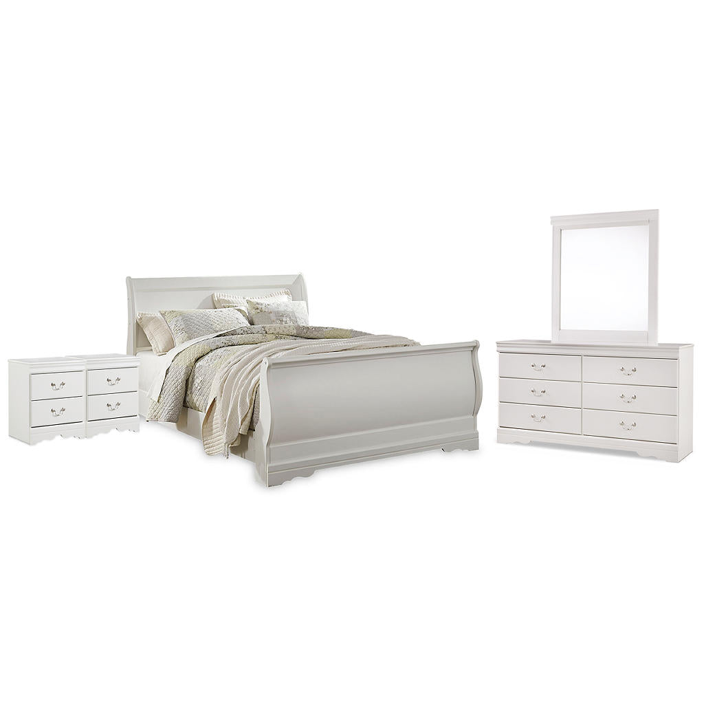 Anarasia Queen Sleigh Bed, Dresser, Mirror and 2 Nightstands Signature Design by Ashley® Uncategorized