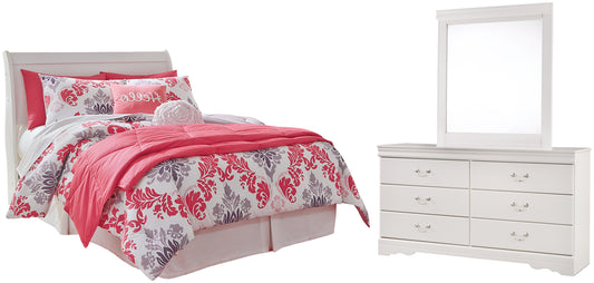 Anarasia Full Sleigh Headboard, Dresser and Mirror