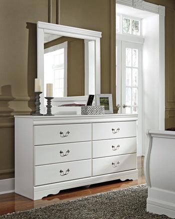 Anarasia Dresser and Mirror — The White Vanity Wall Signature Design by Ashley® Bedroom