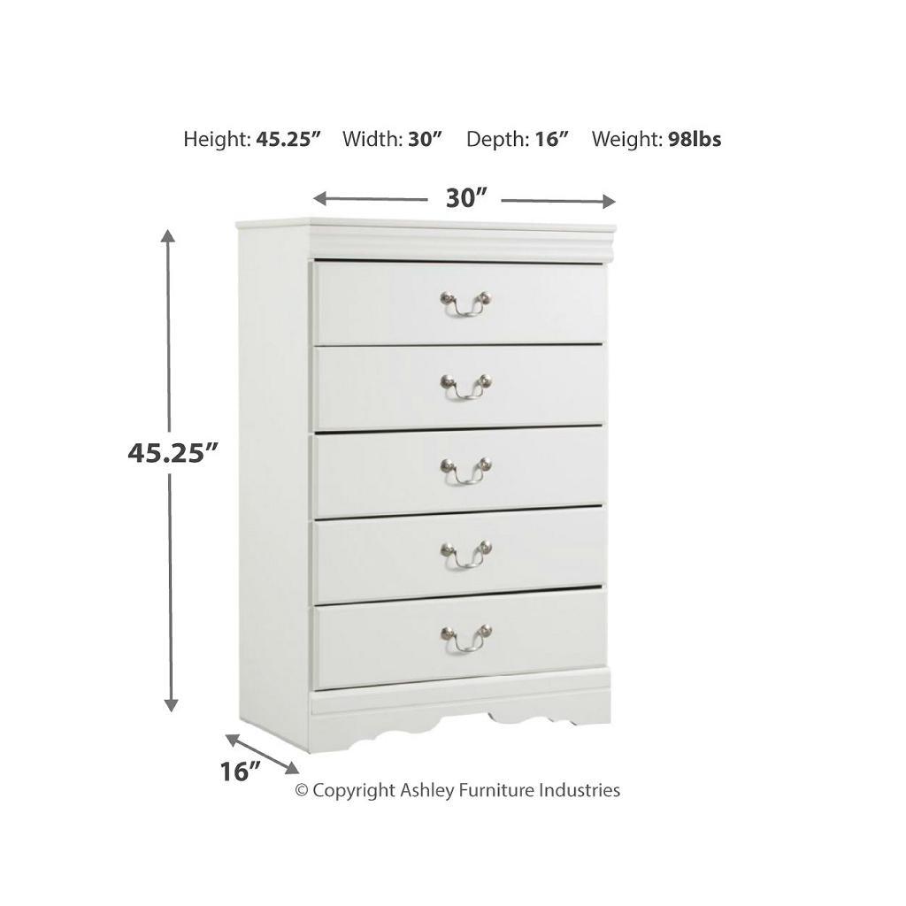 Anarasia Chest — Cottage White Louis Philippe, Slim Fit Signature Design by Ashley® Bedroom