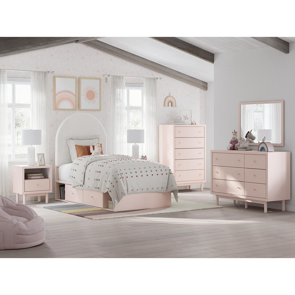 Wistenpine Twin Upholstered Panel Bed with Storage Signature Design by Ashley® Beds