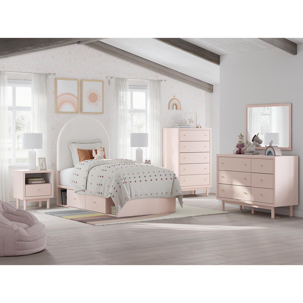 Wistenpine Twin Upholstered Panel Bed with Storage Signature Design by Ashley® Beds