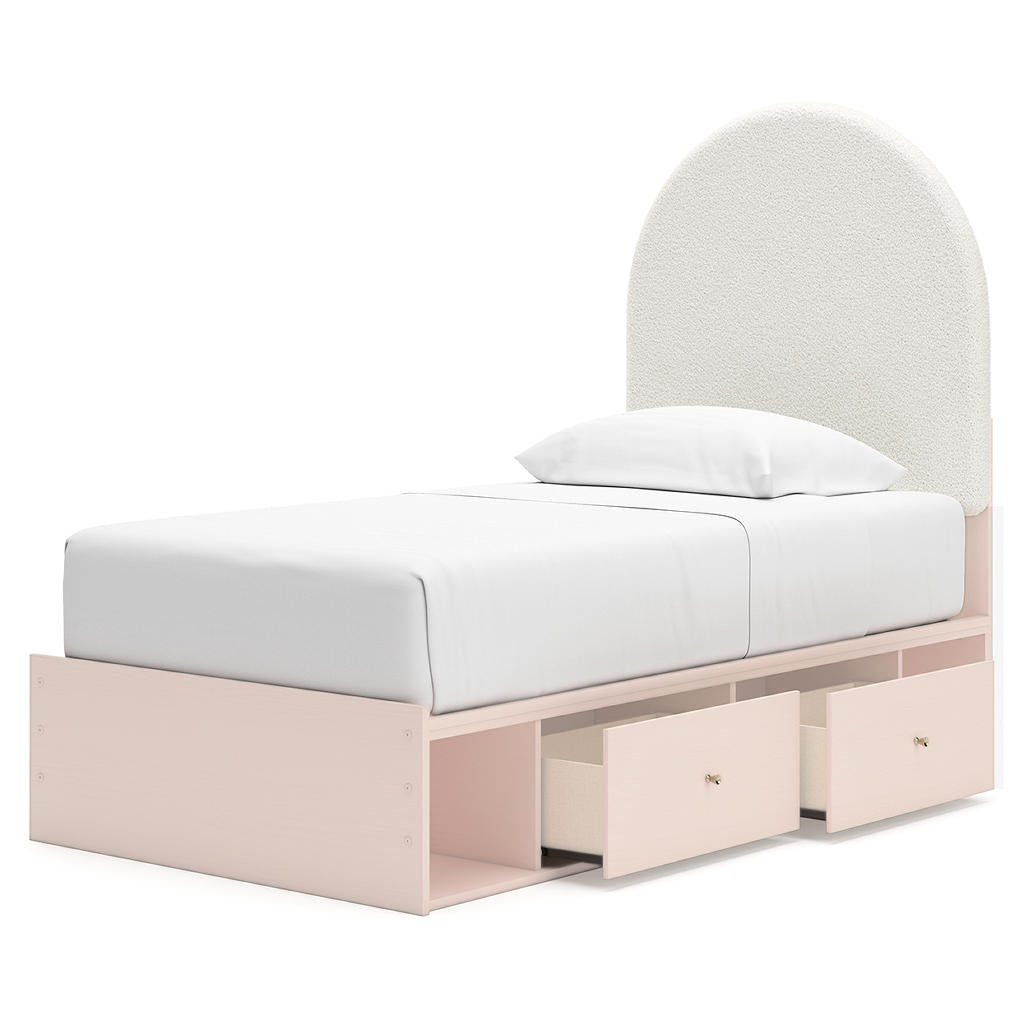 Wistenpine Twin Upholstered Panel Bed with Storage Signature Design by Ashley® Beds