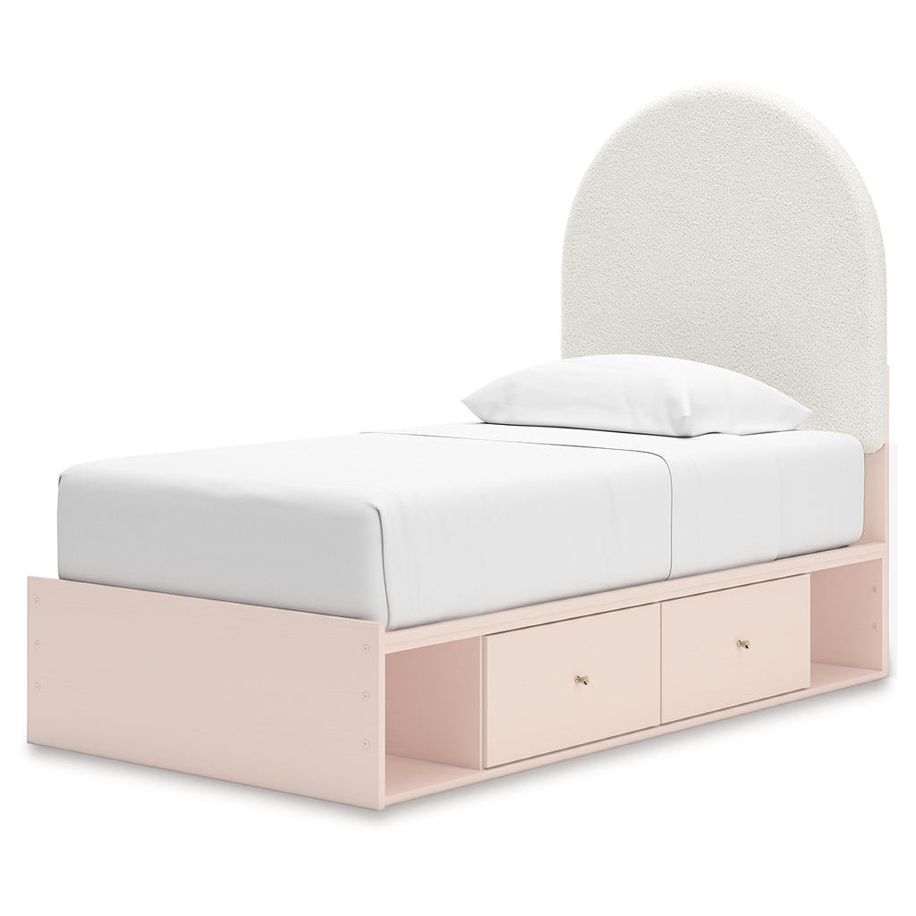 Wistenpine Twin Upholstered Panel Bed with Storage Signature Design by Ashley® Beds