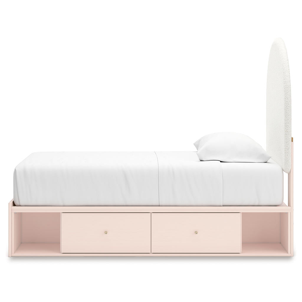 Wistenpine Twin Upholstered Panel Bed with Storage Signature Design by Ashley® Beds