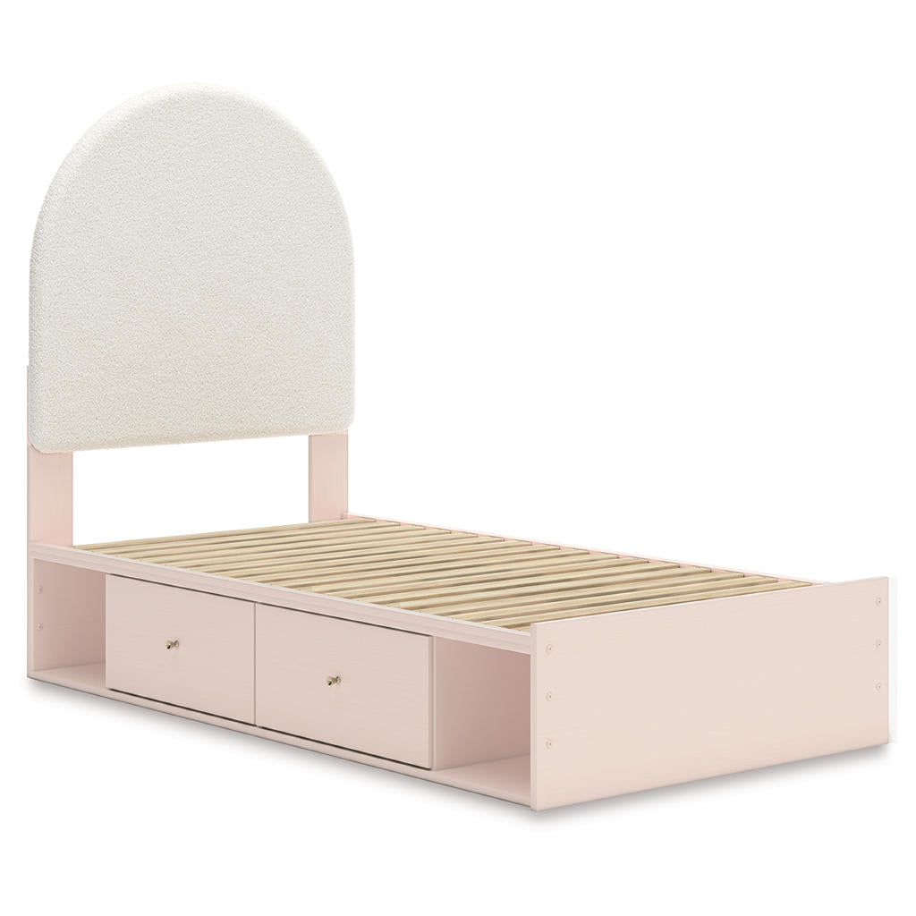 Wistenpine Twin Upholstered Panel Bed with Storage Signature Design by Ashley® Beds