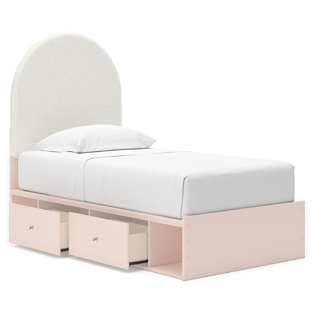 Wistenpine Twin Upholstered Panel Bed with Storage Signature Design by Ashley® Beds