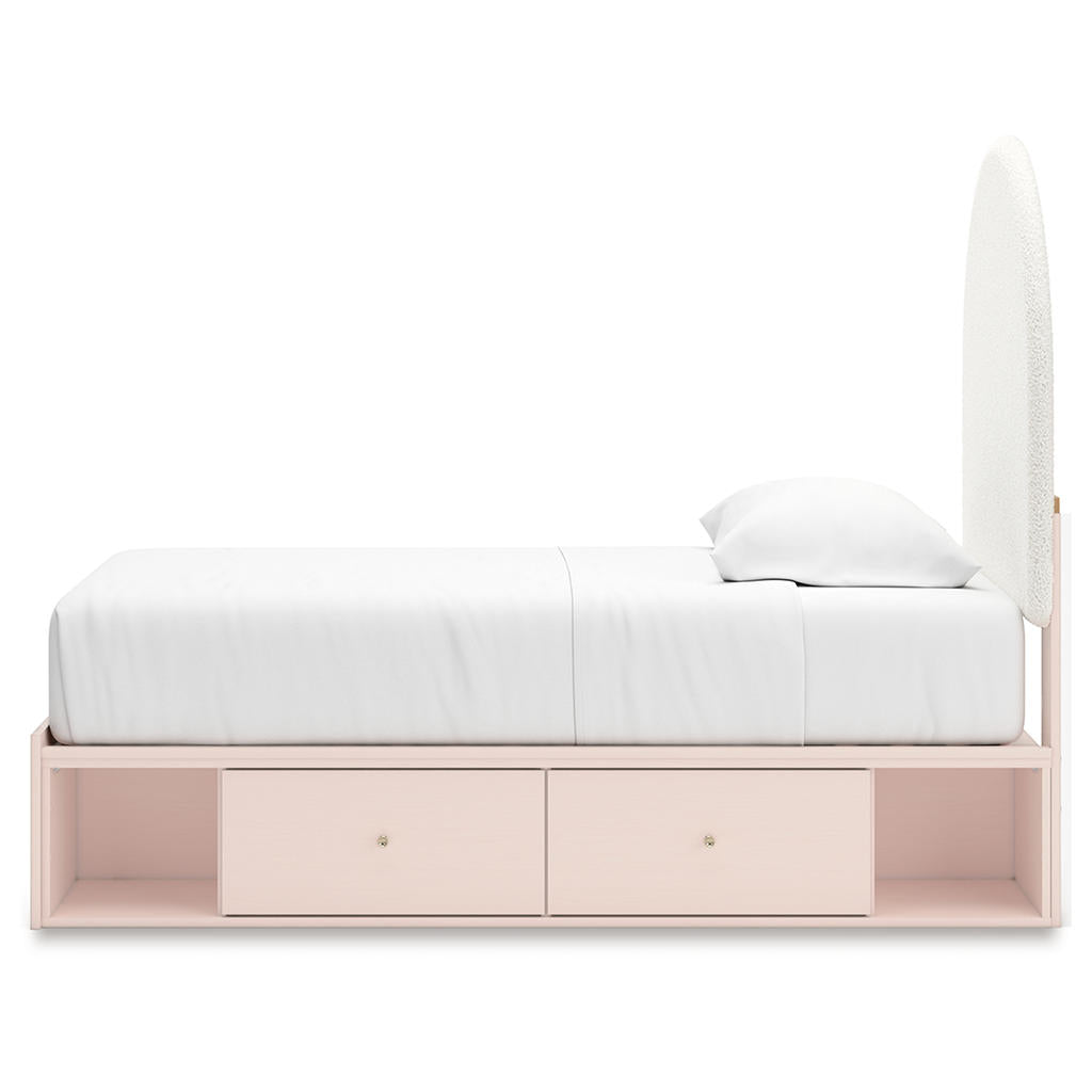 Wistenpine Twin Upholstered Panel Bed with Storage Signature Design by Ashley® Beds