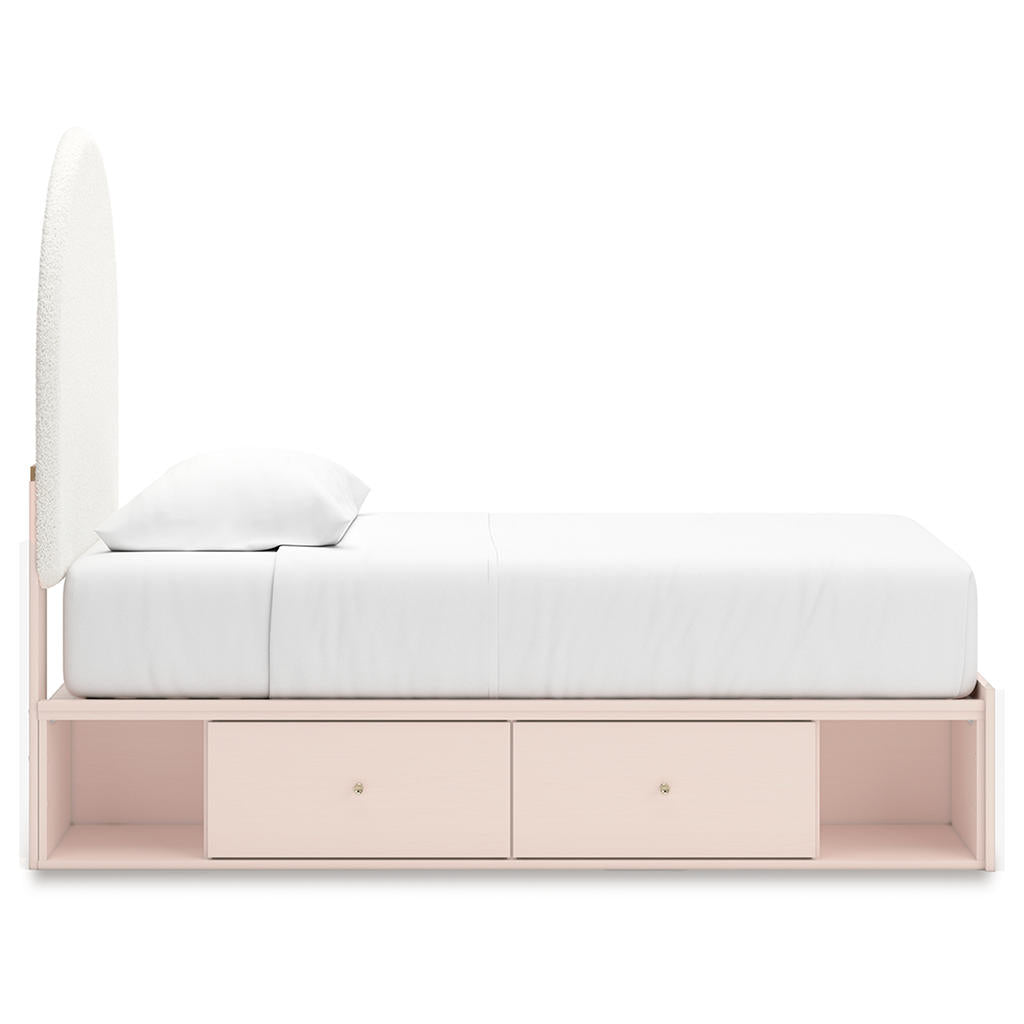 Wistenpine Twin Upholstered Panel Bed with Storage Signature Design by Ashley® Beds