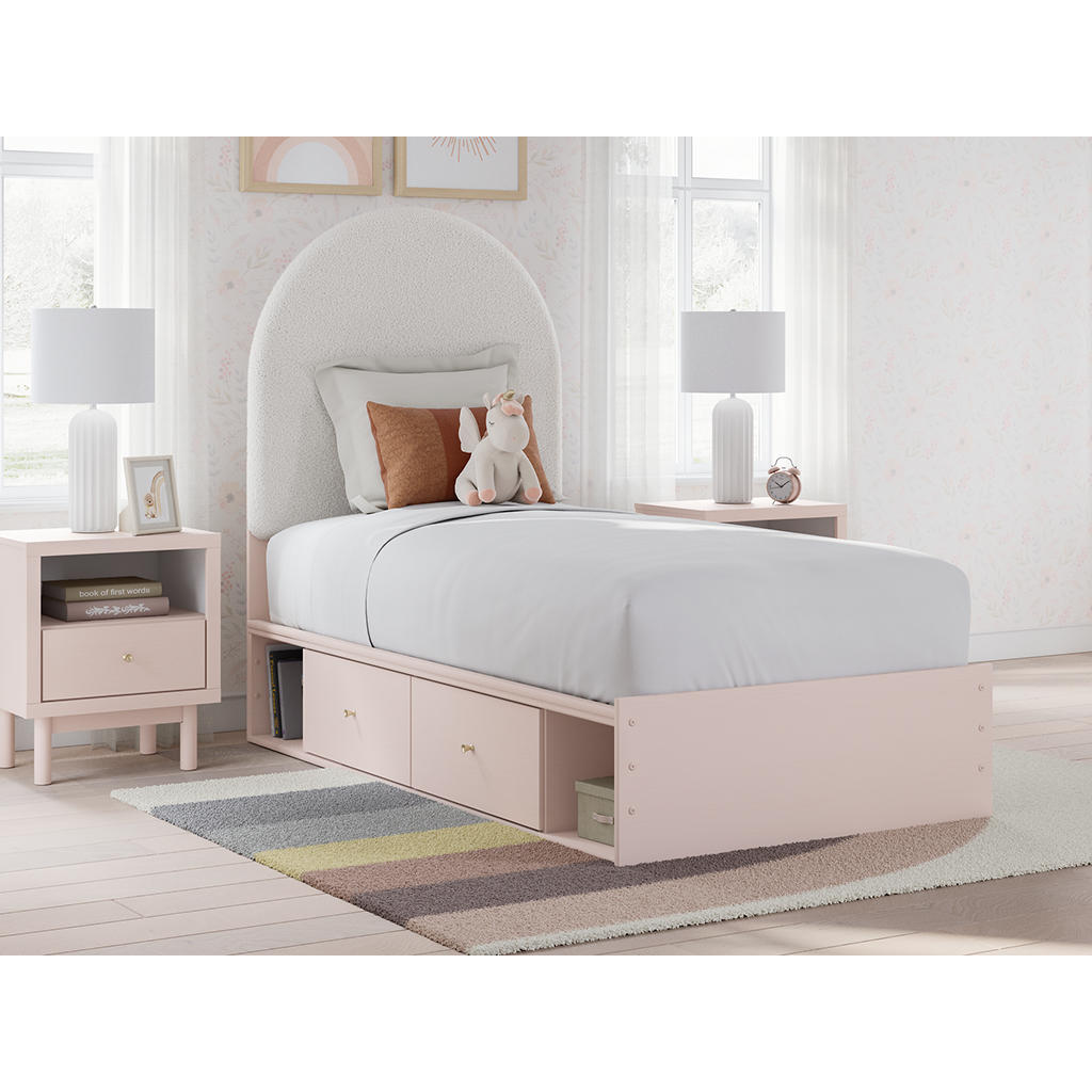 Wistenpine Twin Upholstered Panel Bed with Storage Signature Design by Ashley® Beds