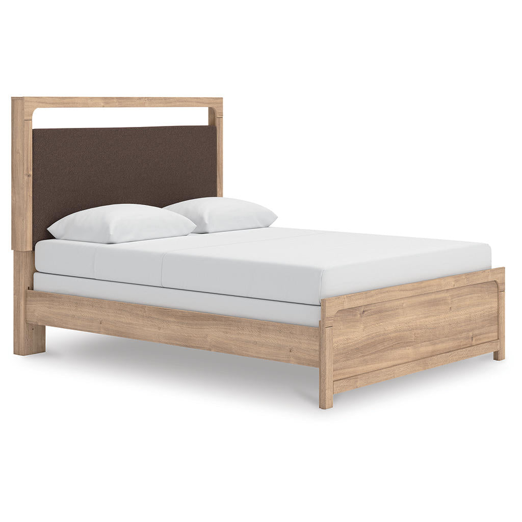 Kinlanni Queen Upholstered Panel Bed, Dresser and Mirror Ashley® Bedroom