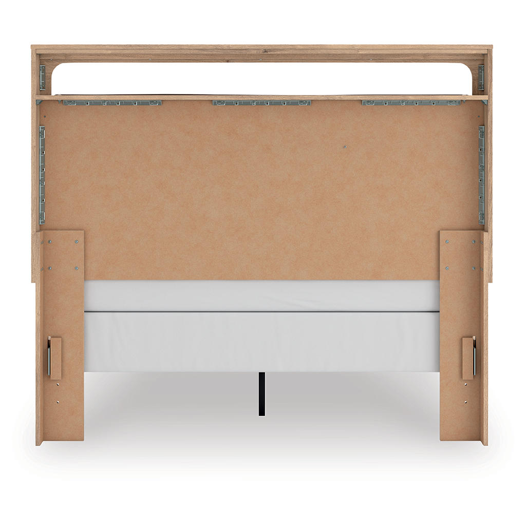 Kinlanni Queen Upholstered Panel Bed, Dresser and Mirror Ashley® Bedroom