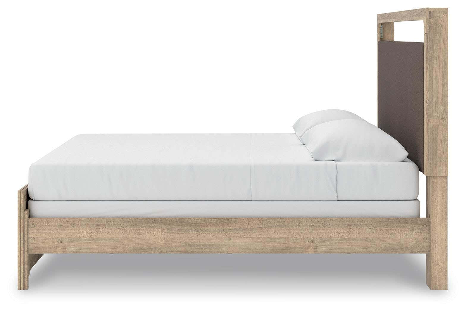 Kinlanni King Upholstered Panel Bed, Dresser, Mirror and Nightstand