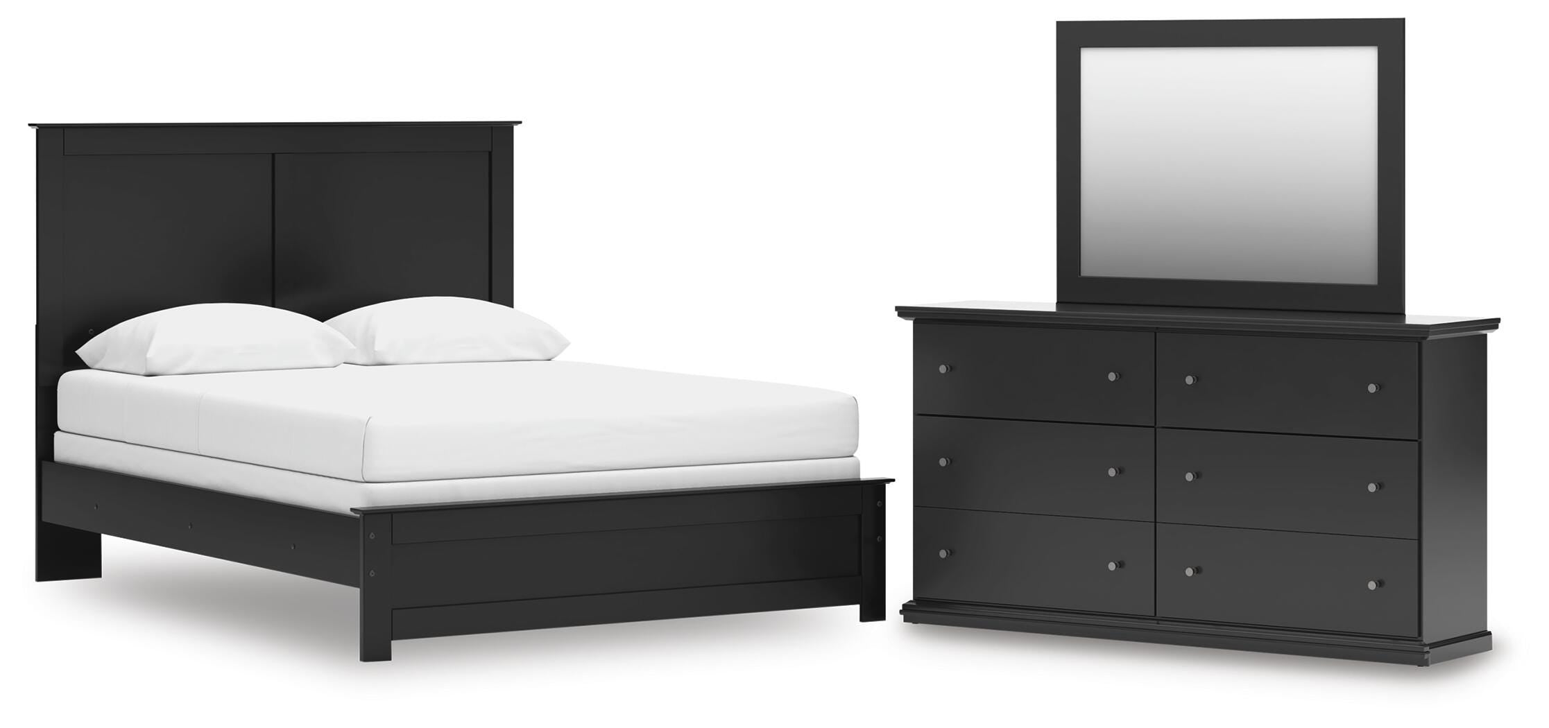 Maribel Queen Panel Bed, Dresser and Mirror