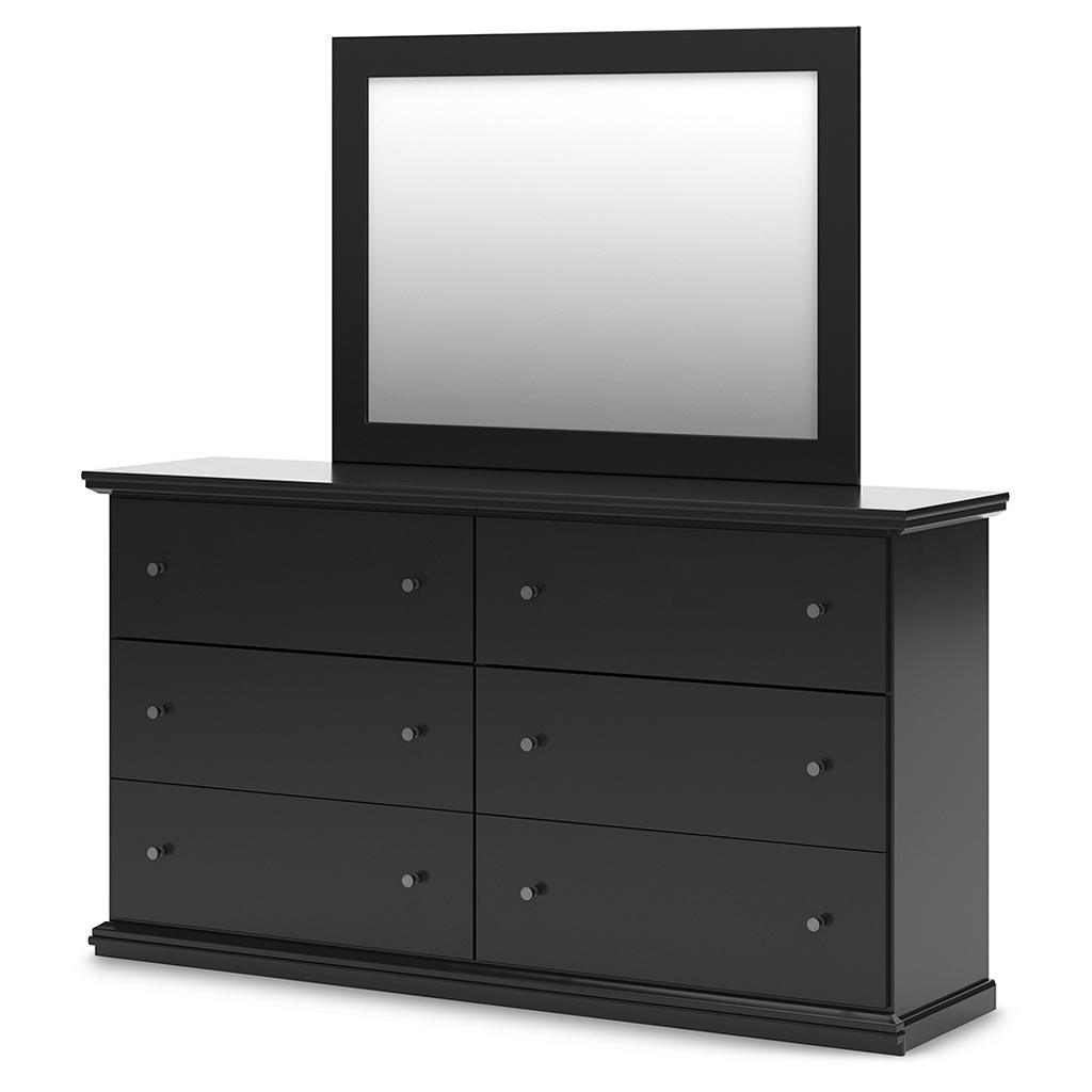 Maribel Dresser and Mirror Set — Solid Black Modern Pair Signature Design by Ashley® Bedroom
