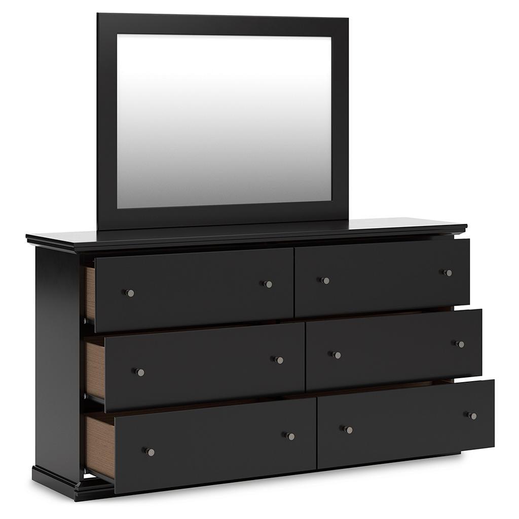 Maribel Dresser and Mirror Set — Solid Black Modern Pair Signature Design by Ashley® Bedroom