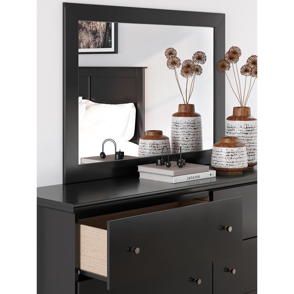 Maribel Dresser and Mirror Set — Solid Black Modern Pair Signature Design by Ashley® Bedroom