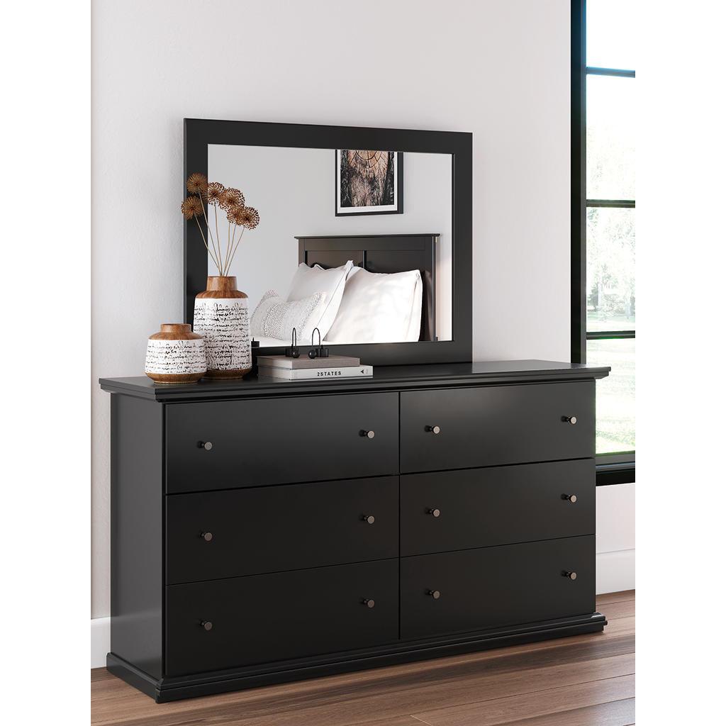 Maribel Dresser and Mirror Set — Solid Black Modern Pair Signature Design by Ashley® Bedroom