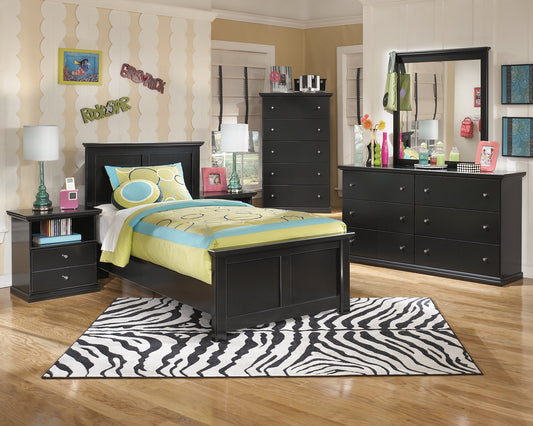 Maribel Twin Panel Bed, Dresser and Mirror