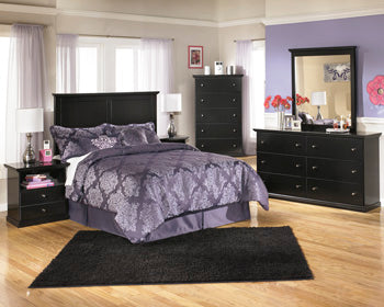 Maribel Nightstand — Black with Drawer and Open Cubby Signature Design by Ashley® Bedroom