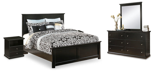 Maribel King Panel Bed, Dresser, Mirror and 2 Nightstands