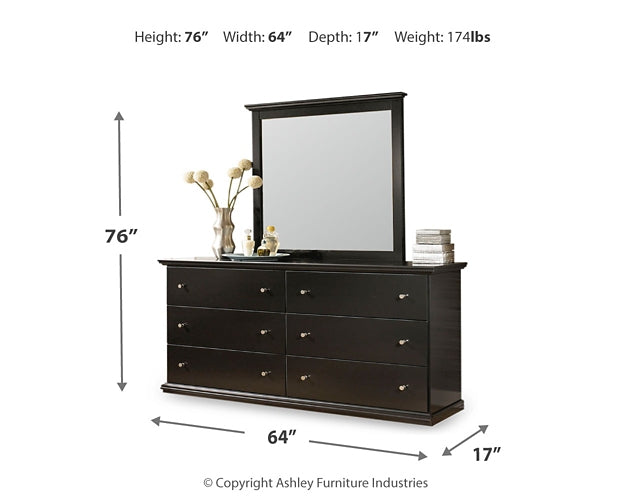 Maribel Full Panel Bed, Dresser and Mirror