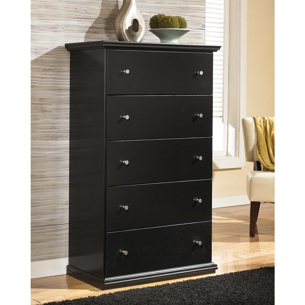 Maribel Chest of Drawers — Antiqued Black with Dark Metal Signature Design by Ashley® Bedroom