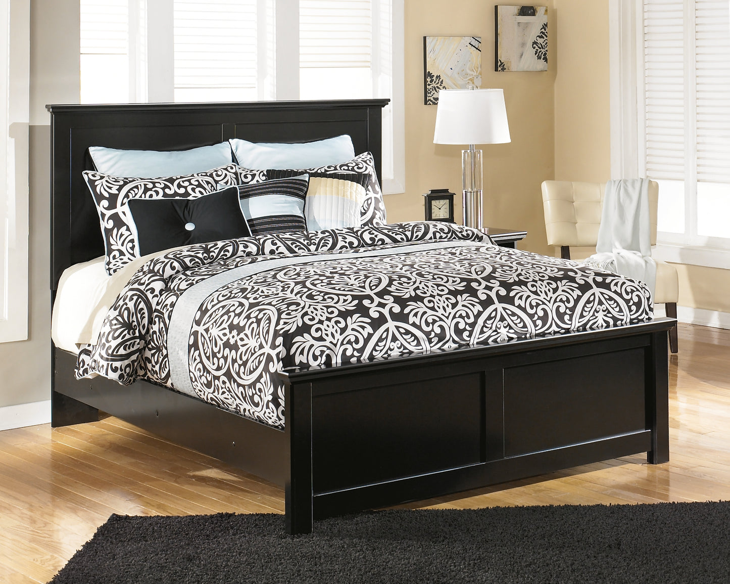 Maribel King Panel Bed, Dresser, Mirror and 2 Nightstands