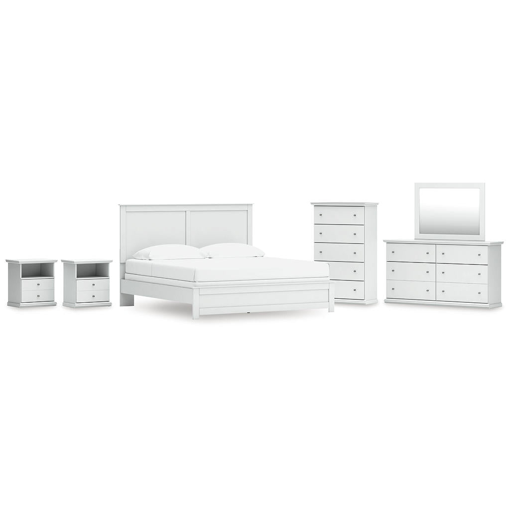 Bostwick Shoals King Panel Bed, Dresser, Mirror, Chest and 2 Nightstands Signature Design by Ashley® Uncategorized