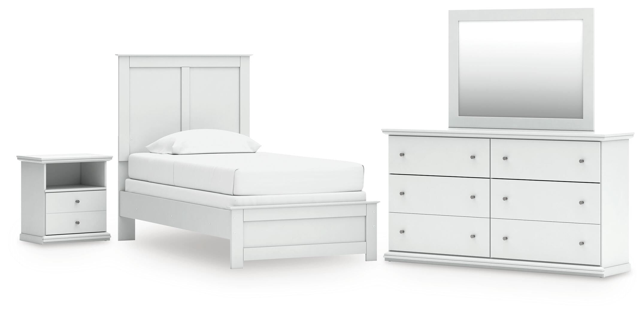 Bostwick Shoals Twin Panel Bed, Dresser, Mirror and Nightstand