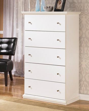 Bostwick Shoals Chest — White with Scalloped Moulding Signature Design by Ashley® Bedroom