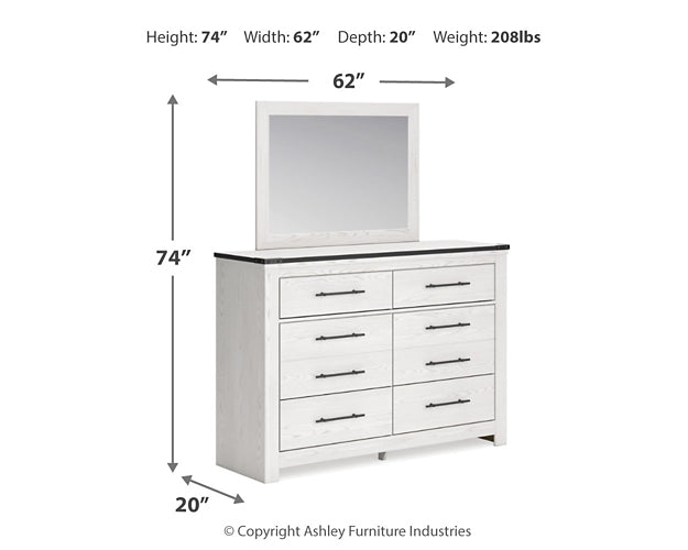 Schoenberg Queen Panel Bed, Dresser and Mirror