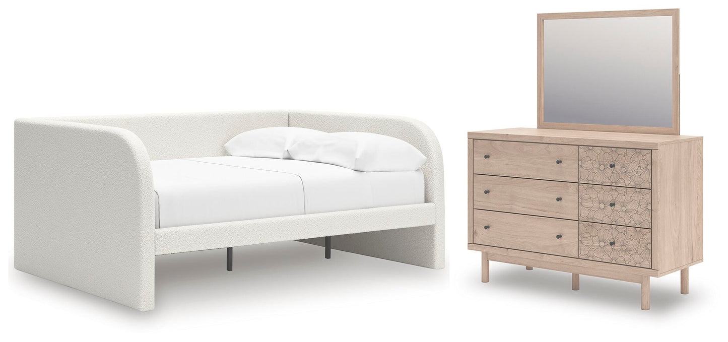 Arloster Full Upholstered Day Bed, Dresser and Mirror Signature Design by Ashley® Bedroom