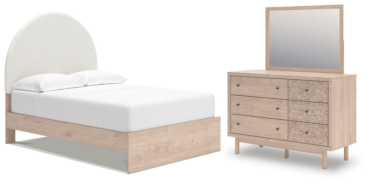 Arloster Full Upholstered Panel Bed, Dresser and Mirror — 3-Piece Signature Design by Ashley® Bedroom