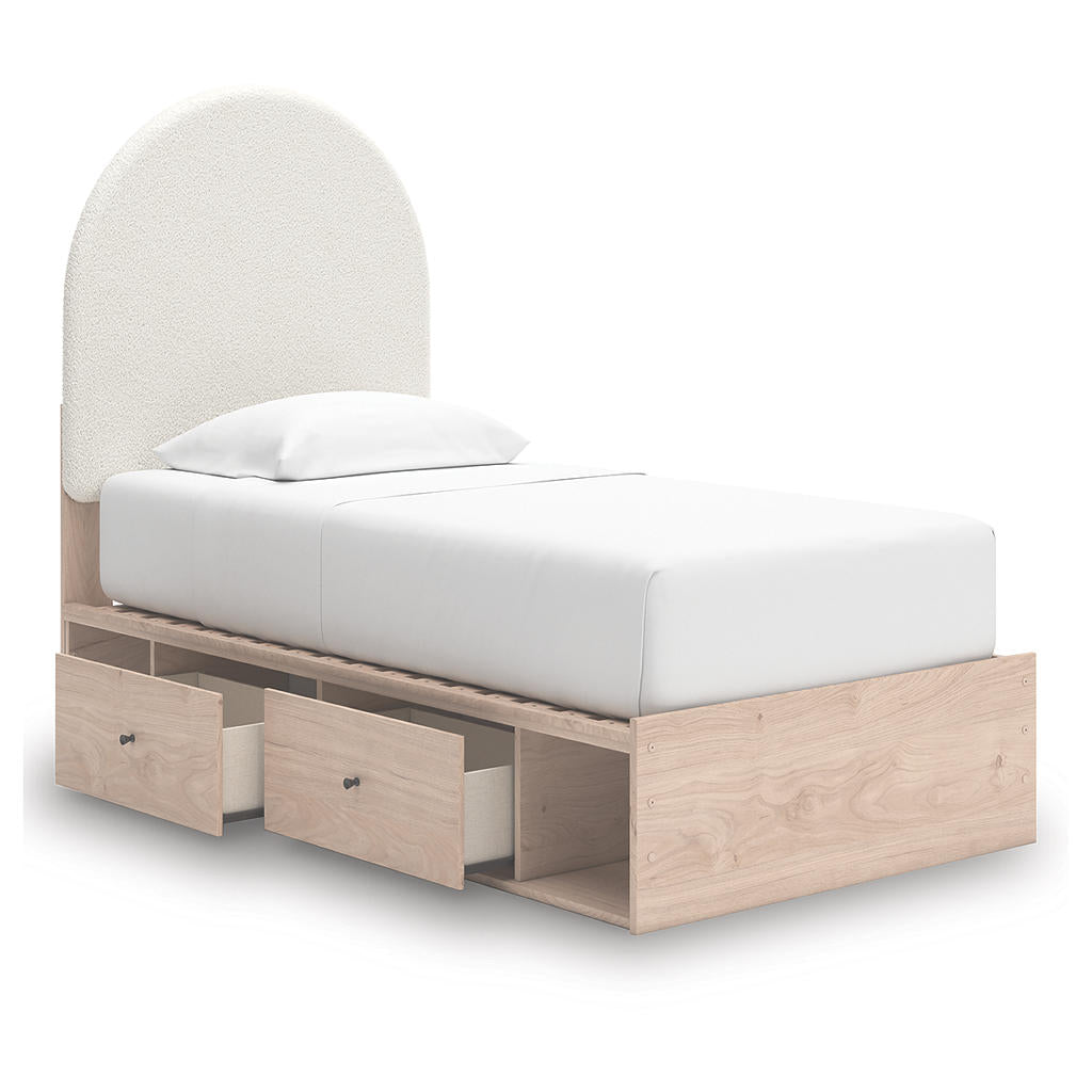 Arloster Twin Upholstered Panel Bed with Storage Signature Design by Ashley® Beds
