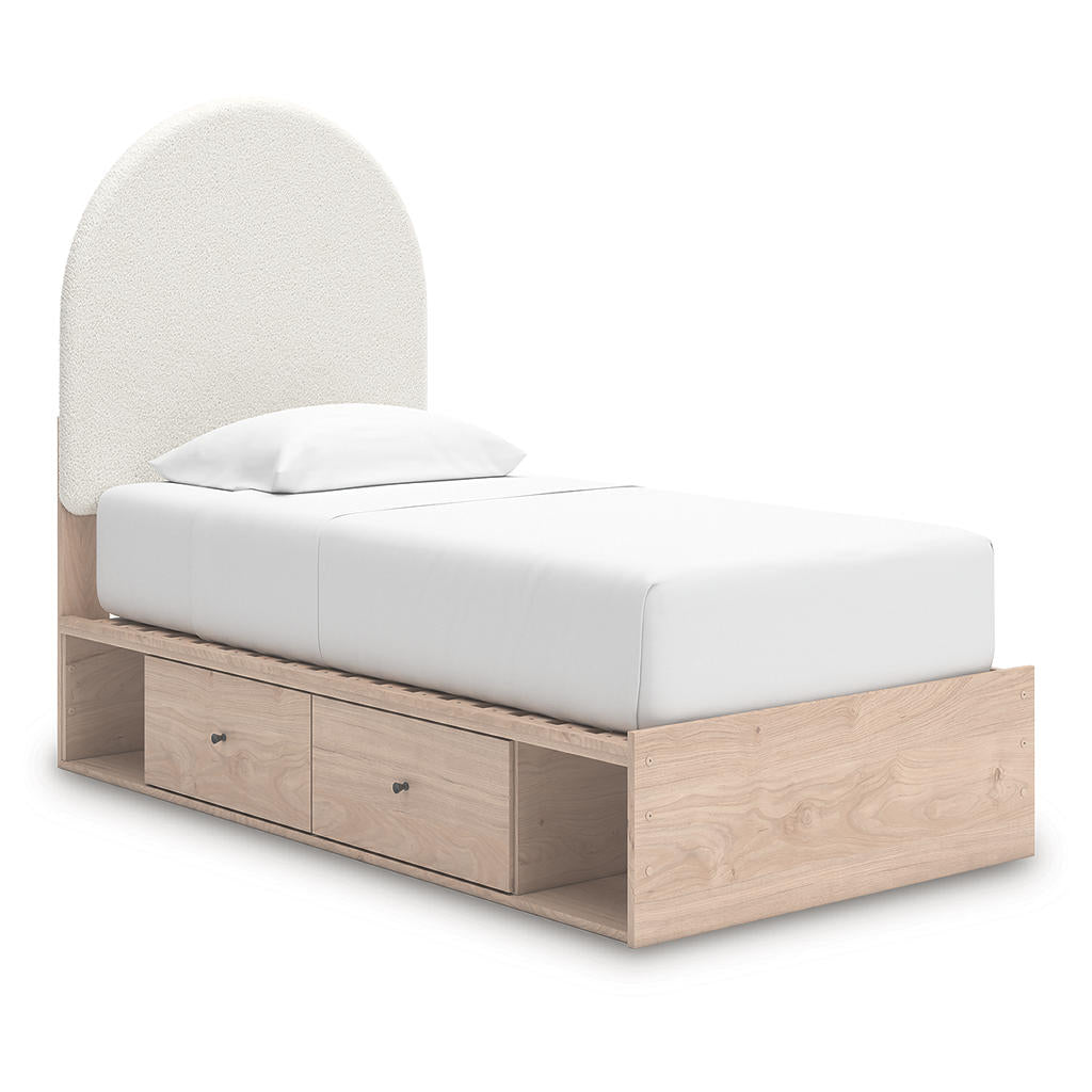 Arloster Twin Upholstered Panel Bed with Storage Signature Design by Ashley® Beds