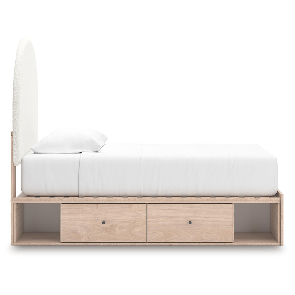 Arloster Twin Upholstered Panel Bed with Storage Signature Design by Ashley® Beds