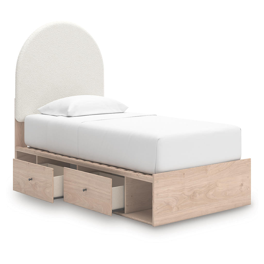 Arloster Twin Upholstered Panel Bed with Storage Signature Design by Ashley® Beds