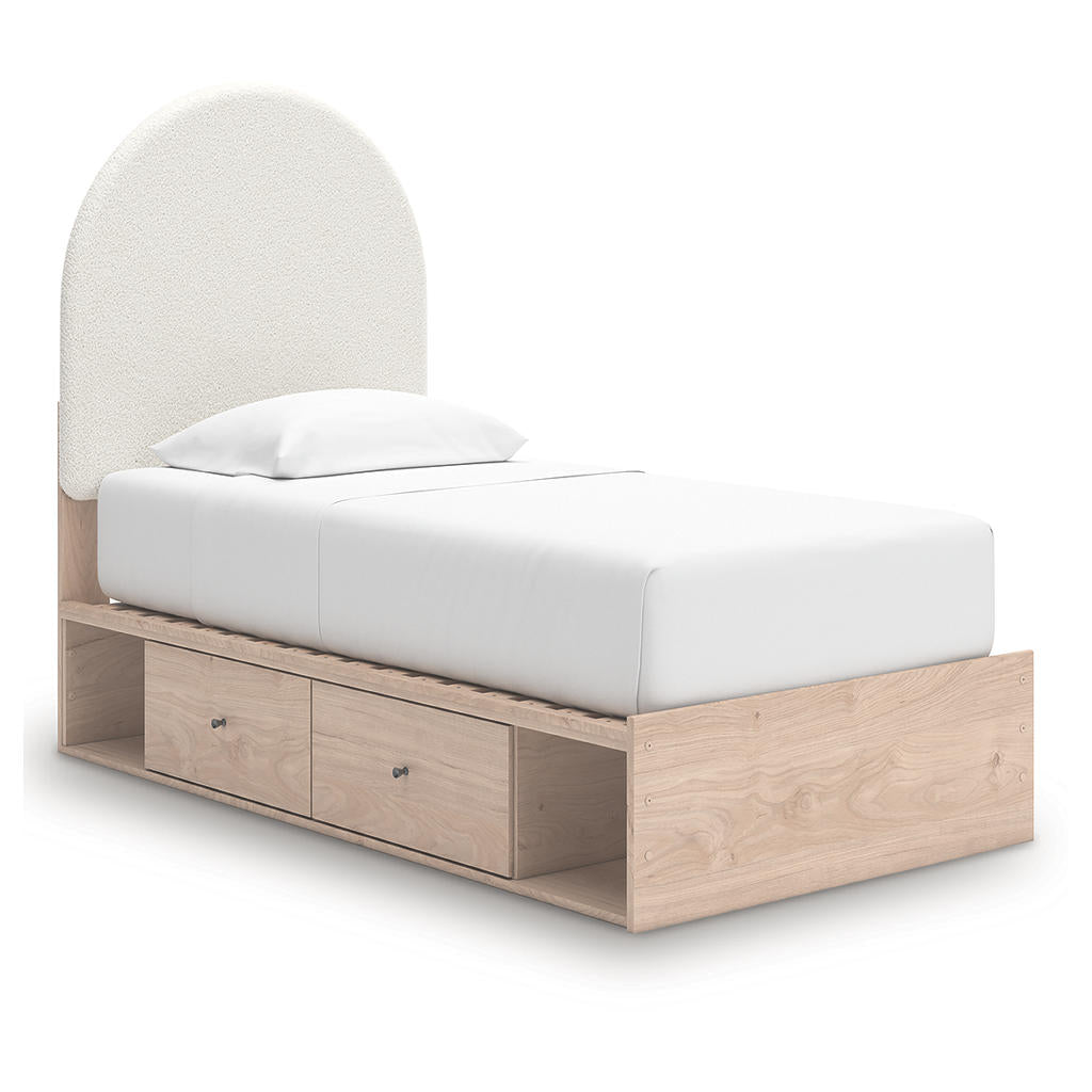 Arloster Twin Upholstered Panel Bed with Storage Signature Design by Ashley® Beds