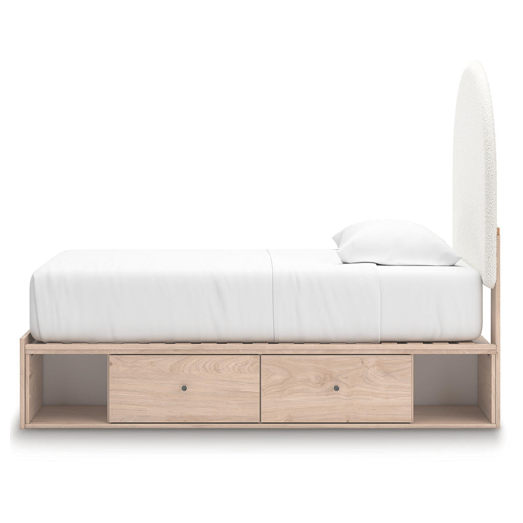 Arloster Twin Upholstered Panel Bed with Storage Signature Design by Ashley® Beds
