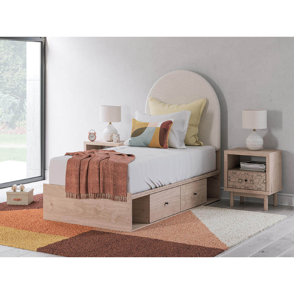 Arloster Twin Upholstered Panel Bed with Storage Signature Design by Ashley® Beds