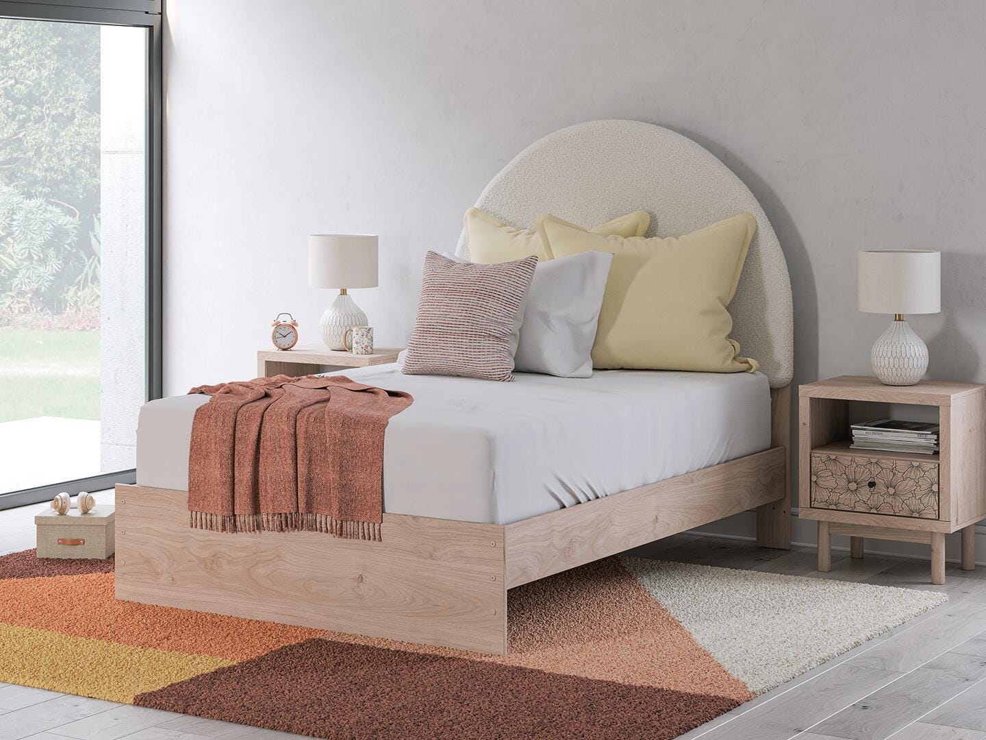 Arloster Full Upholstered Panel Bed, Dresser and Mirror — 3-Piece Signature Design by Ashley® Bedroom
