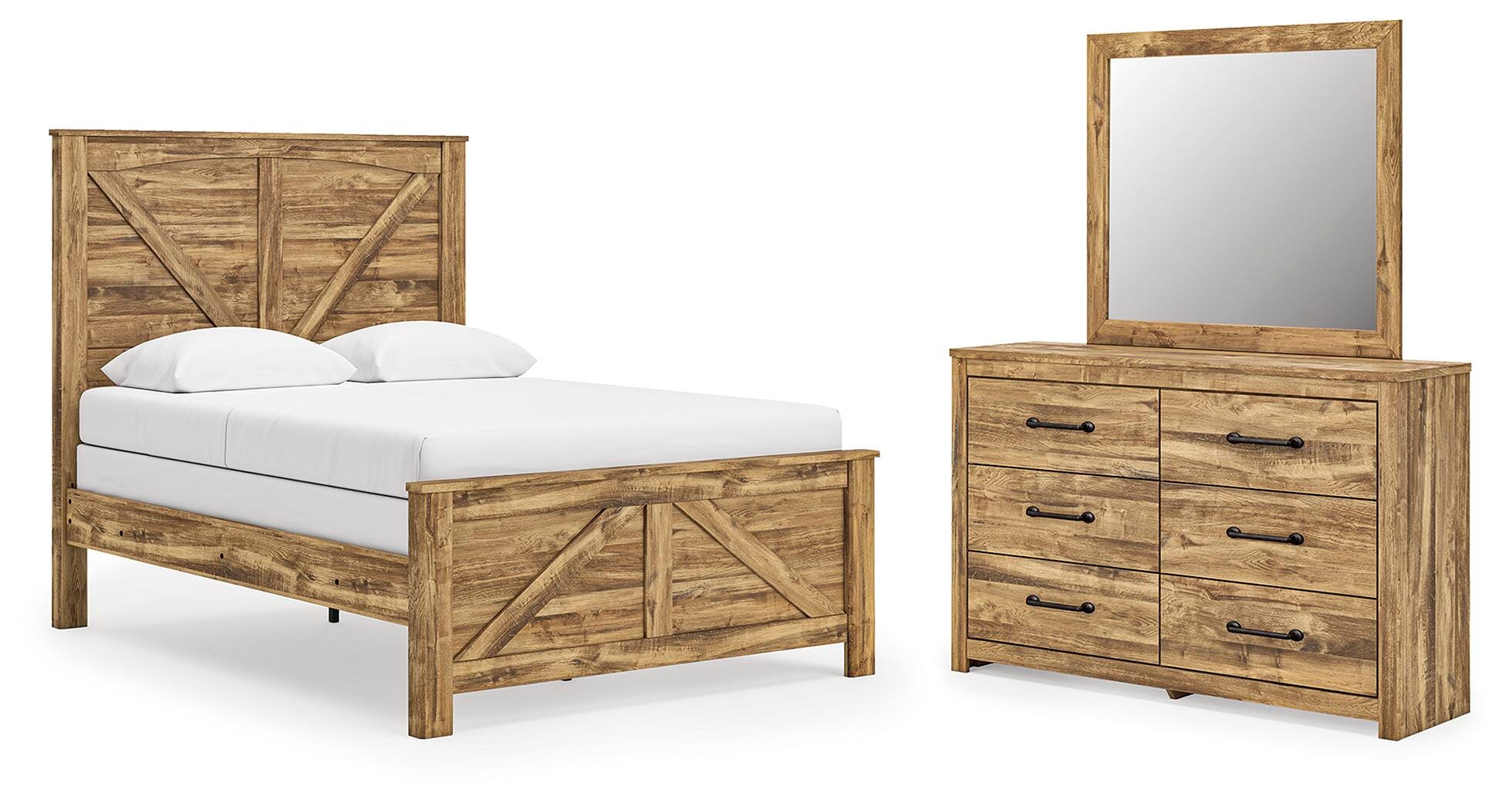 Maystonna Queen Crossbuck Panel Bed, Dresser and Mirror Signature Design by Ashley® Bedroom