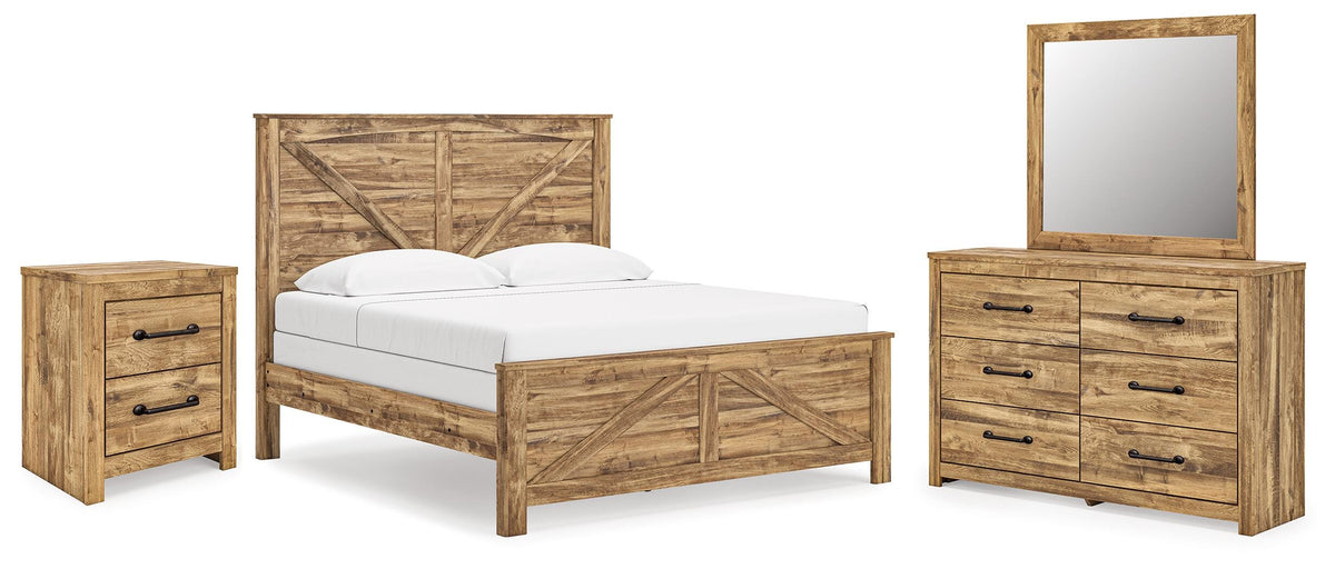 Maystonna King Crossbuck Bed, Dresser, Mirror and Nightstand Signature Design by Ashley® Bedroom