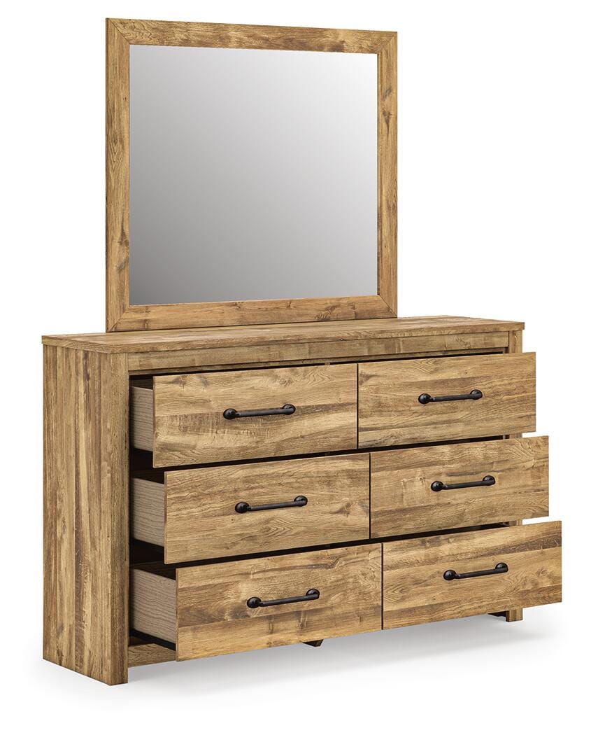 Maystonna Queen Crossbuck Panel Bed, Dresser, Mirror and Nightstand Signature Design by Ashley® Bedroom