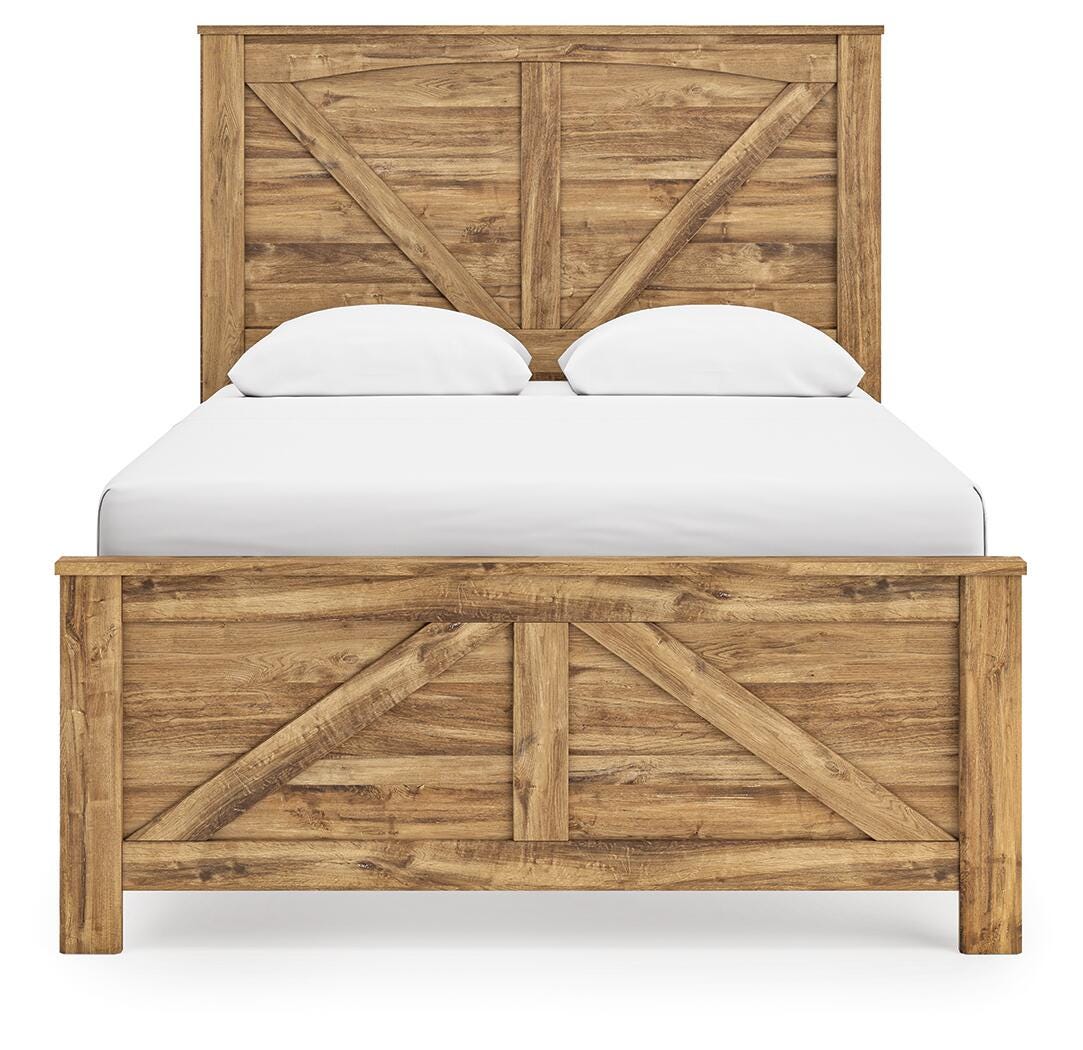 Maystonna Queen Crossbuck Panel Bed, Dresser, Mirror and Nightstand Signature Design by Ashley® Bedroom