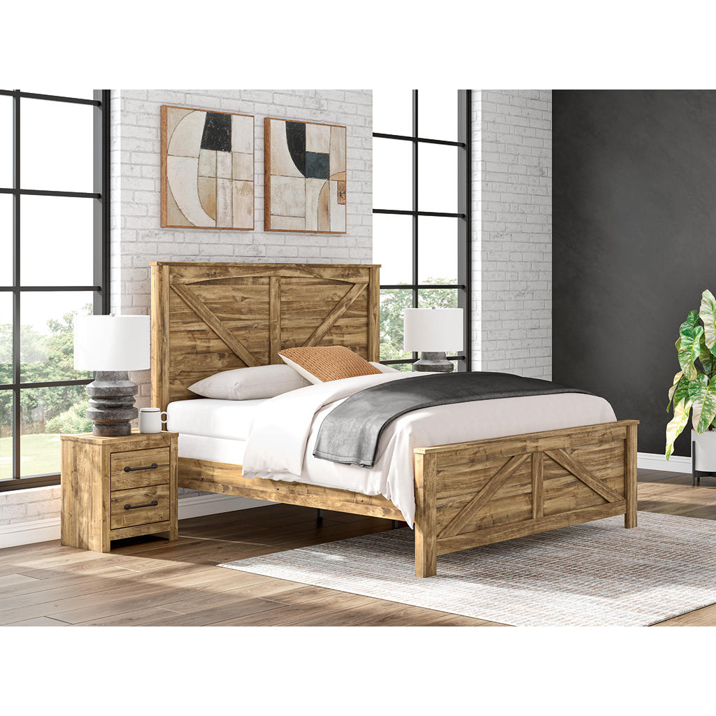 Maystonna King Crossbuck Panel Bed Signature Design by Ashley® Bedroom