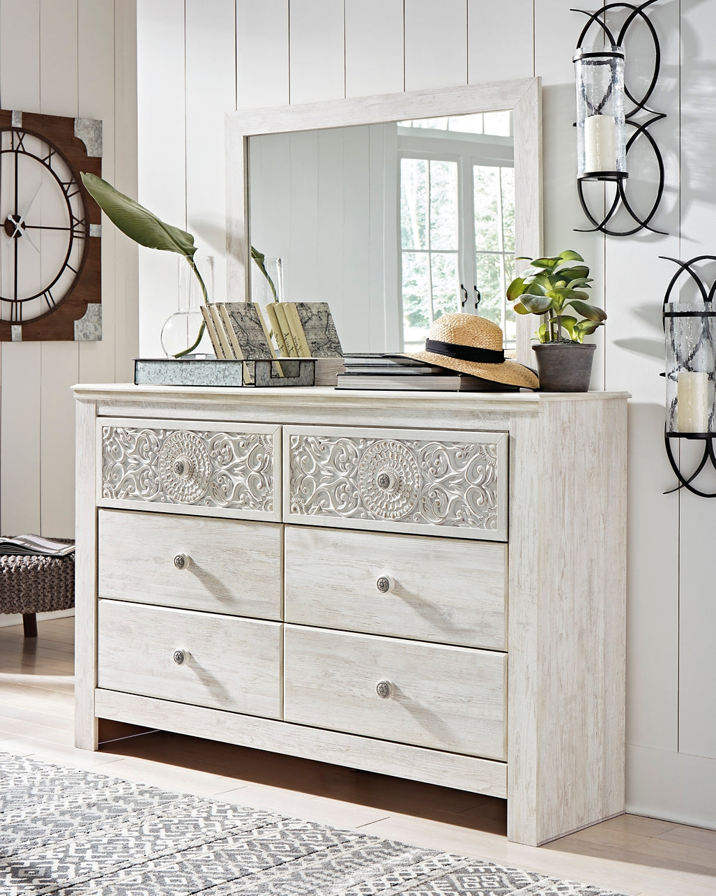 Paxberry Queen Panel Bed, Dresser and Mirror