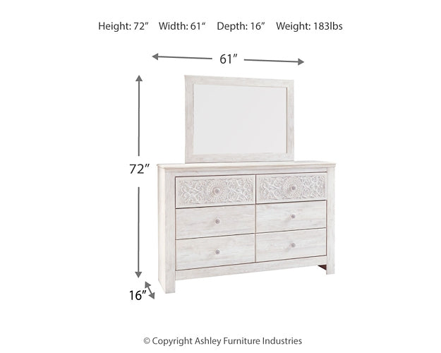 Paxberry King Panel Bed, Dresser and Mirror